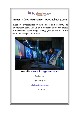 Invest In Cryptocurrency  Paybackeasy.com