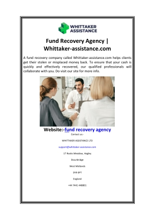 Fund Recovery Agency  Whittaker-assistance.com