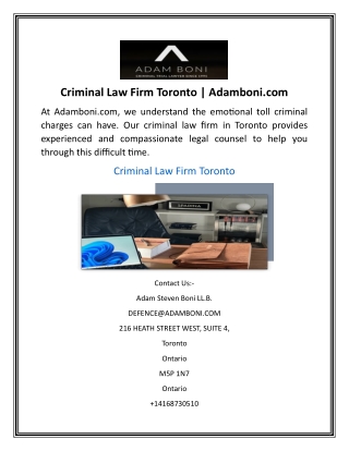 Criminal Law Firm Toronto  Adamboni.com