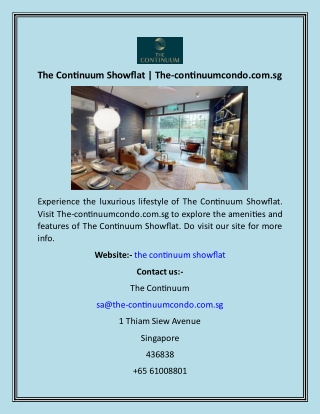 The Continuum Showflat  The-continuumcondo.com.sg