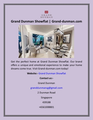 Grand Dunman Showflat  Grand-dunman