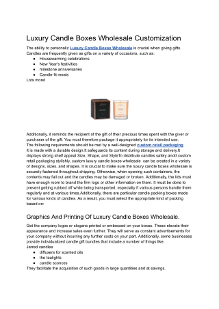 Luxury Candle Boxes Wholesale Customization