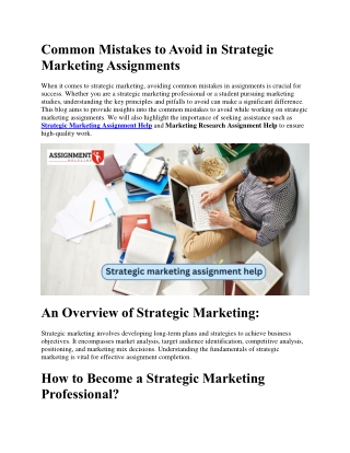 Common Mistakes to Avoid in Strategic Marketing Assignments