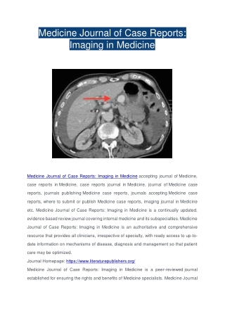 Medicine Journal of Case Reports Imaging in Medicine