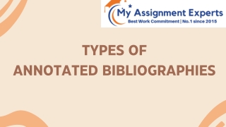 TYPES OF ANNOTATED BIBLIOGRAPHIES (PPT)