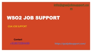 Best WSO2 JOB SUPPORT and Online job support from India