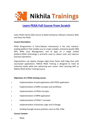 Learn PEGA Full Course From Scratch