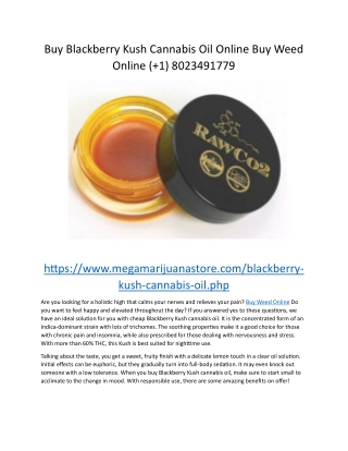 Buy Blackberry Kush Cannabis Oil Online Buy Weed Online ( 1) 8023491779