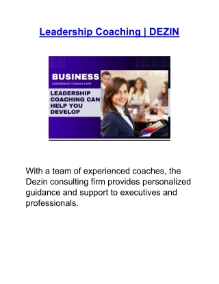 Leadership Coaching | DEZIN