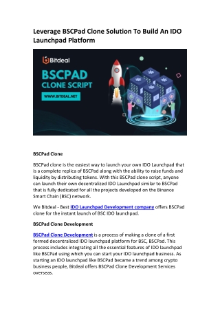 BSCPad Clone Script