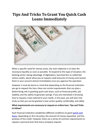 quick cash loans