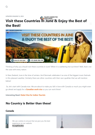 Visit these Countries in June & Enjoy the Best of the Best!