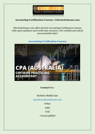 Accounting Certification Courses | Edu.berkeleyme.com