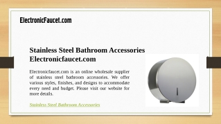 Stainless Steel Bathroom Accessories | Electronicfaucet.com