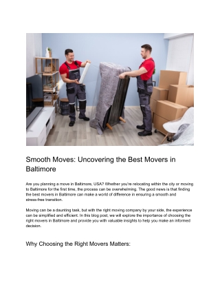 Smooth Moves_ Uncovering the Best Movers in Baltimore