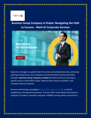 Business Setup Company in Dubai - Mark AI Corporate Services