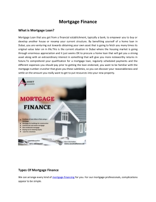 Mortgage Finance