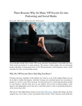 Three Reasons Why So Many VIP Escorts Go into Podcasting and Social Media