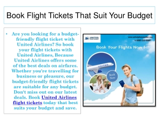 Book your cheap ticket with United Airlines