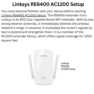 Linksys RE6400 AC1200 Setup