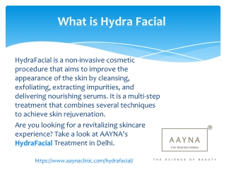 Advanced Hydra Facial Treatment in Delhi at AAYNA