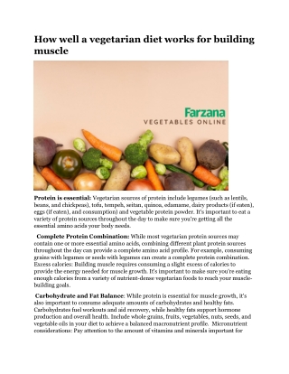 How well a vegetarian diet works for building muscle