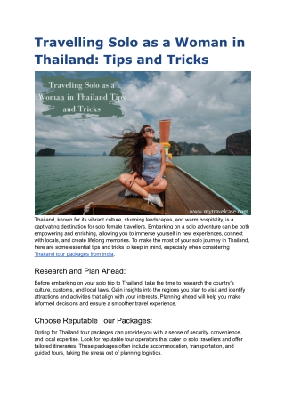 Traveling Solo as a Woman in Thailand_ Tips and Tricks