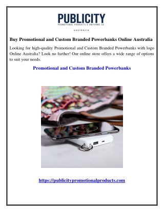 Buy Promotional and Custom Branded Powerbanks Online Australia