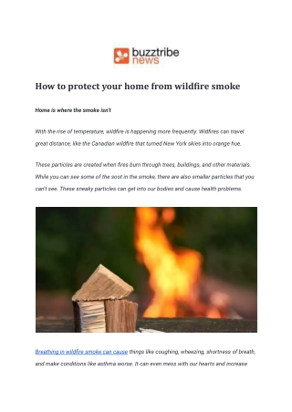 How to protect your home from wildfire smoke