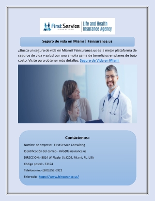 Seguro de vida en Miami | Fsinsurance.us