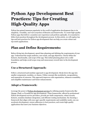 Python App Development Best Practices_ Tips for Creating High-Quality Apps
