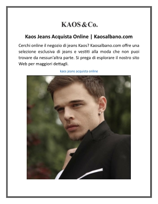 Kaos Jeans Acquista Online  Kaosalbano.