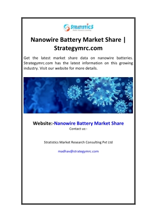 Nanowire Battery Market Share  Strategymrc.com