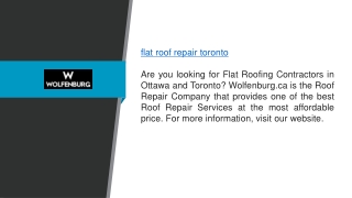 Flat Roof Repair Toronto Wolfenburg.ca