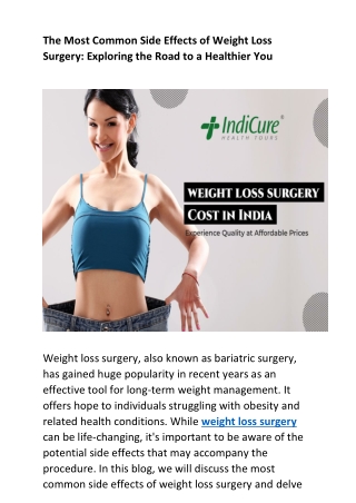 The Most Common Side Effects of Weight Loss Surgery