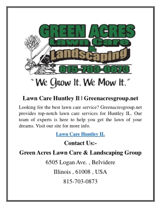 Lawn Care Huntley Il  Greenacresgroup.net