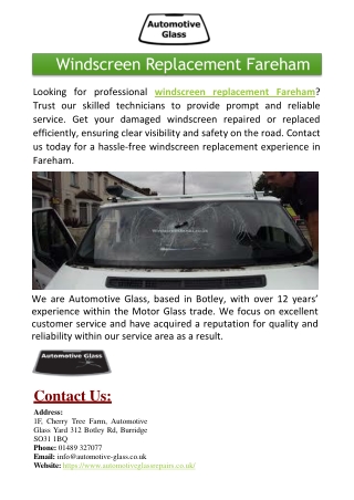 Windscreen Replacement Fareham