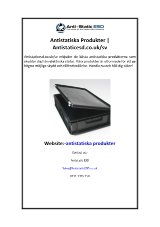 Antistatiska Produkter Antistaticesd.co.uk sv