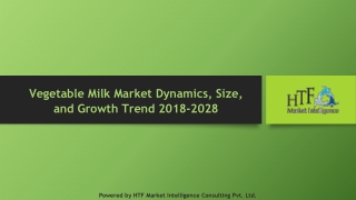 Vegetable Milk Market Dynamics, Size, and Growth Trend 2018-2028