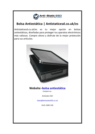 Bolsa Antiestática  Antistaticesd.co.uk es