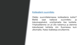 Kotiteatterin suunnittelu  ideaali.fi