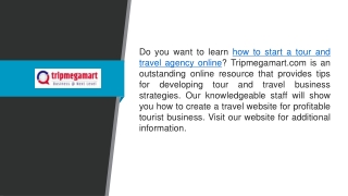 How To Start A Tour And Travel Agency Online Tripmegamart.com