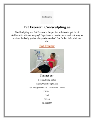 Fat Freezer  Coolsculpting.ae