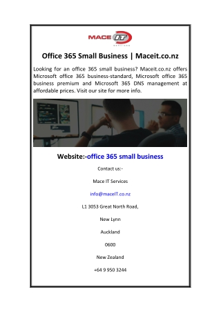 Office 365 Small Business  Maceit.co.nz