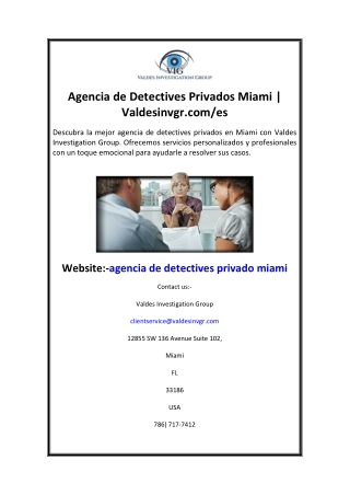 Agencia de Detectives Privados Miami Valdesinvgr.com es