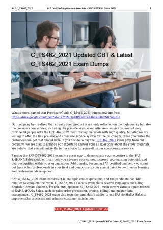 C_TS462_2021 Updated CBT & Latest C_TS462_2021 Exam Dumps