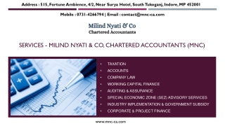 Services - Milind Nyati & Co, Chartered Accountants (MNC)