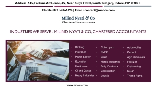 Industries We Serve - Milind Nyati & Co, Chartered Accountants