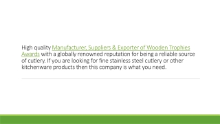 Manufacturer, Suppliers & Exporter of Wooden Trophies Awards