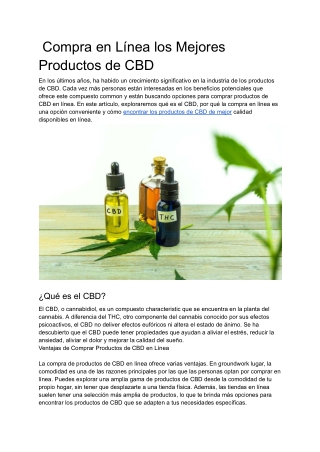 Compra en Línea los Mejores Productos de CBD 2